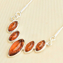 Silver amber necklace Ag 925/1000 5.5g 42 - 45.5cm