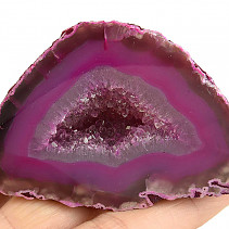 Geode with cavity made of pink agate 158g
