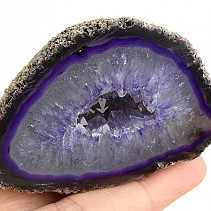 Agate geode dyed purple 153g