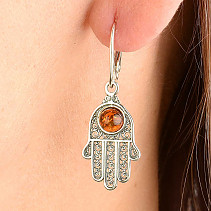 Amber silver earrings Hamza Ag 925/1000