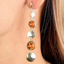 Silver earrings with amber Ag 925/1000 9.5g