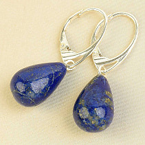 Lapis lazuli drop 16 x 10mm earrings Ag 925/1000