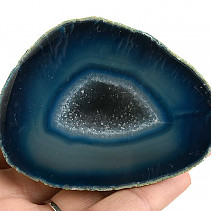 Geoda s dutinou z achátu barvená modrá 158g