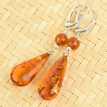 Silver earrings with amber Ag 925/1000 4.1g