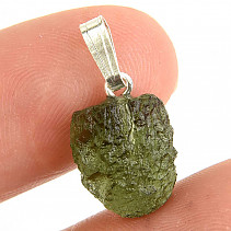 Stříbrný přívěsek se surovým vltavínem (moldavite) Ag 925/1000 1,4g
