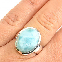 Larimar ring oval Ag 925/1000 7.8g (size 54)