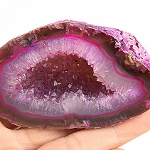 Geode with cavity made of pink agate 218g