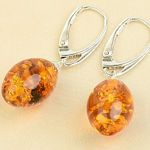 Amber earrings Ag 925/1000 1.8g + 1.8g
