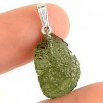 Stříbrný přívěsek s přírodním vltavínem (moldavite) Ag 925/1000 2,4g