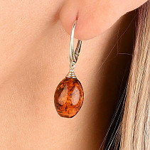 Amber earrings Ag 925/1000 1.8g + 1.7g