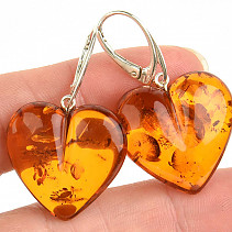 Amber heart earrings Ag 925/1000 6.1g
