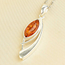 Silver pendant with amber Ag 925/1000 3.2g