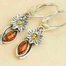 Amber silver women's earrings (Ag 925/1000)
