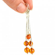 Amber ball earrings Ag 925/1000