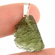 Silver pendant with raw vltavite (moldavite) Ag 925/1000 2.4g