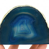 Blue colored agate candle holder 554g