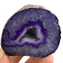 Agate geode with cavity dyed purple 162g