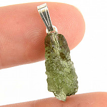 Silver pendant with raw vltavite (moldavite) Ag 925/1000 1.3g