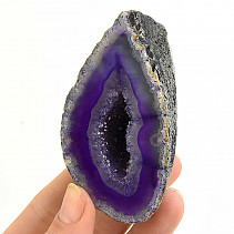 Purple agate hollow geode 152g