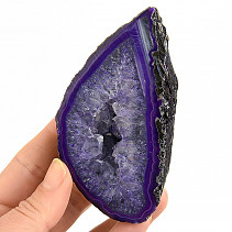 Agate geode dyed purple 273g