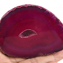 Geode with cavity made of dyed pink agate 208g