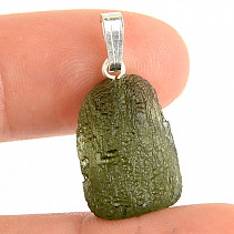 Silver pendant with raw vltavite (moldavite) Ag 925/1000 2.8g