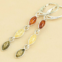 Silver earrings amber mix (Ag 925/1000)