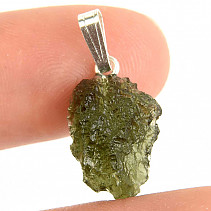 Stříbrný přívěsek s přírodním vltavínem (moldavite) Ag 925/1000 1,3g