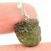 Vltavín (moldavite) stříbrný přívěsek Ag 925/1000 1,8g