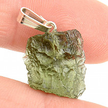 Vltavín (moldavite) stříbrný přívěsek Ag 925/1000 (1,8g)