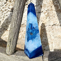 Achát obelisk modrý s dutinkou Brazílie 348g