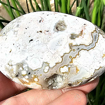 Polished stone jasper ocean with cavity (107g)