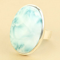 Larimar silver ring oval Ag 925/1000 10.3g size 54