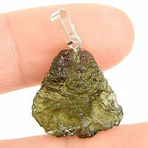 Přívěsek z vltavínu (moldavite) 2,5g Ag 925/1000