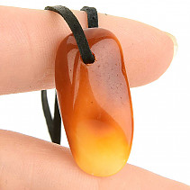Amber pendant on black leather (1.5g)
