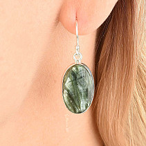 Oval seraphite earrings (Russia) Ag 925/1000 7.8g