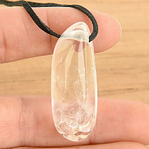 Crystal pendant on leather 16g
