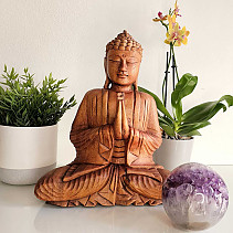 Meditující Buddha dřevěný velký (33cm)
