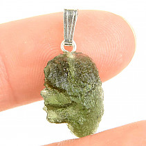 Přívěsek z vltavínu (moldavite) 1,6g Ag 925/1000