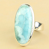 Larimar ring oval Ag 925/1000 10.1g size 57