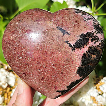 Smooth rhodonite heart from Madagascar 635g