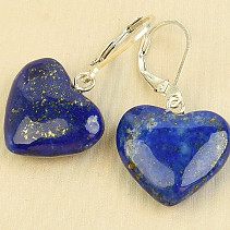 Lapis lazuli náušnice srdce Ag 925/1000
