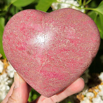 Smooth rhodonite heart from Madagascar 523g