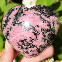 Smooth rhodonite heart from Madagascar 350g