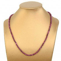 Ruby necklace facet balls 4mm clasp Ag 925/1000 52cm