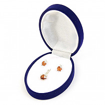 Amber jewelry ladybug gift set Ag 925/1000