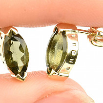 Stud earrings standard cut 10 x 5mm gold Au 585/1000 14K 2.47g