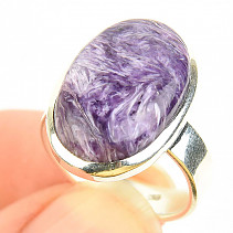 Charoite oval ring Ag 925/1000 5.8g (size 53)