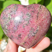 Smooth rhodonite heart from Madagascar 316g