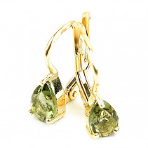 Earrings vltavín teardrop gold 6 x 4mm standard cut Au 585/1000 14K 1.39g